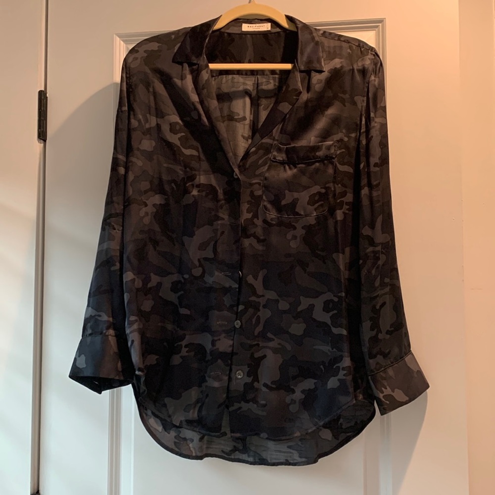 Silk equipment pajama style button down